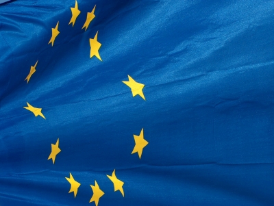 Europese vlag in de wind